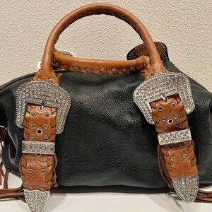 Charm and Luck Black Leather Purse